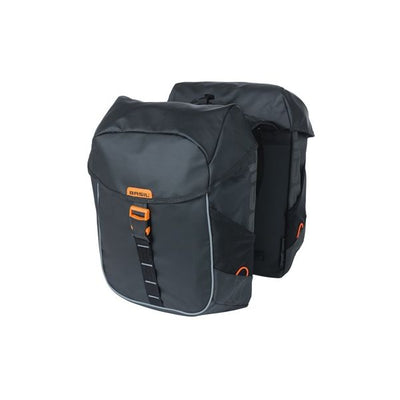 Miglia di basilico Tarpaulin - Doppia borsa per biciclette, impermeabile, 34L, arancione nero