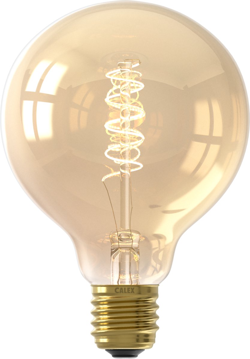 Calex filament led lamp - e27 - vintage lichtbron - 9.5cm - goud - warm wit licht - dimbaar