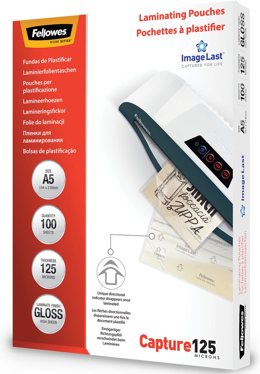 Bolsas para plastificar Fellowes 53073 125 micras a5