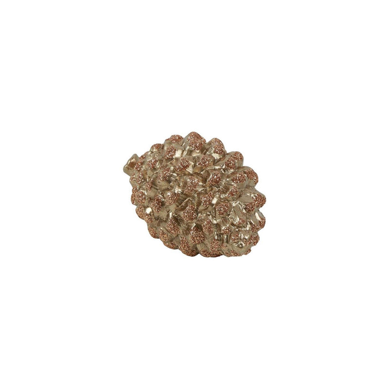 Country field countryfield statua pigna pinus burtia oro ceramica 11x7x6cm