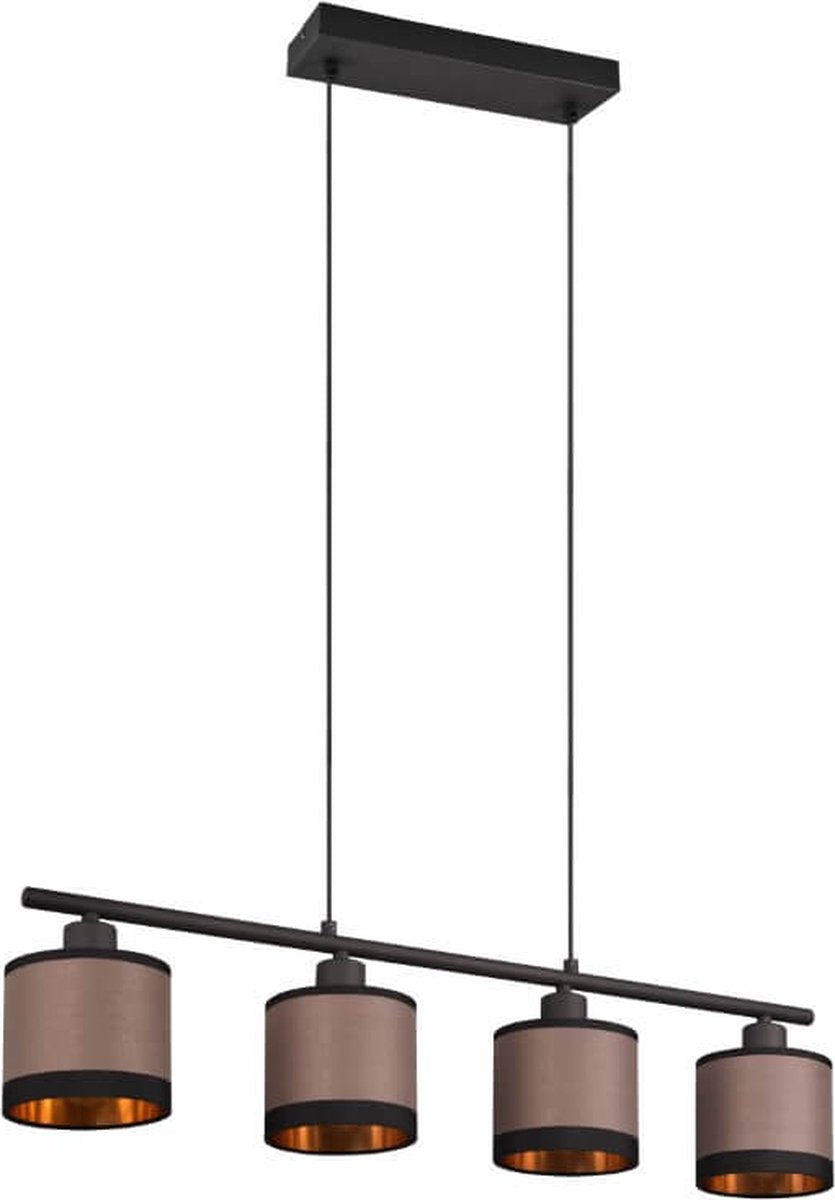 Rl vivi la tua realtà luminosa davos - lampada a sospensione - nero opaco - escl. 4xe14 4w