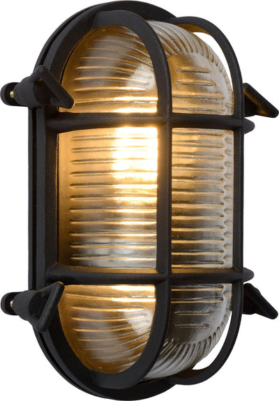 Lucide dudley - lampada da parete indoor outdoor - 1xe27 - ip65 - nero