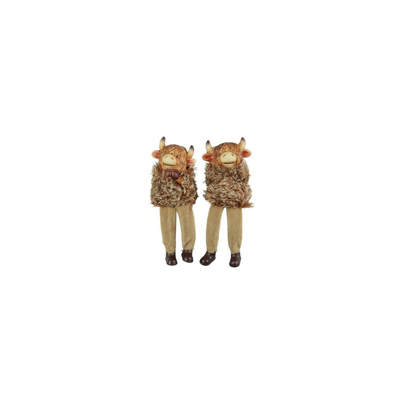Statua campo country campo country highlander scozzese con gambe penzolanti temmi polystone marrone 7x6x24 cm 2 assortiti