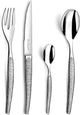 Lou laguiole - jet tessile - set di posate - 24 pezzi - 6 persone - color argento