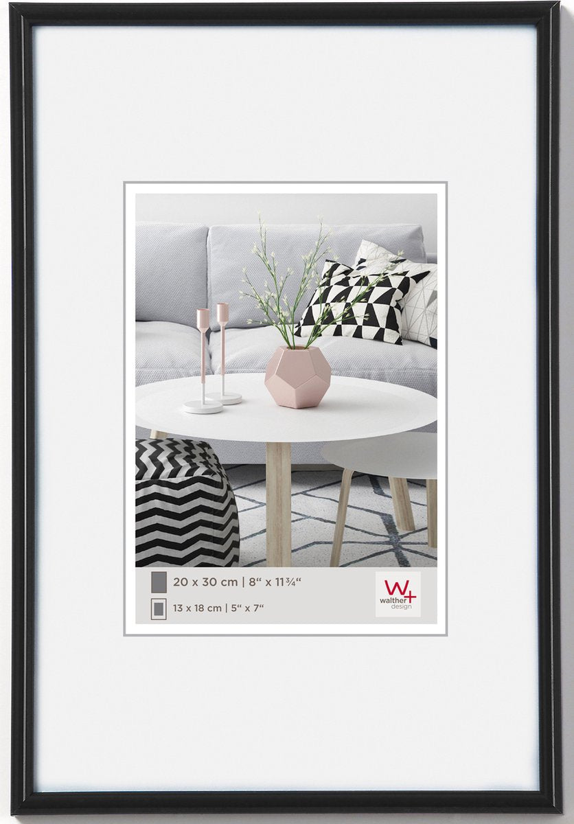 Walther galeria - cornice in plastica - misura foto 10x15 cm - nera