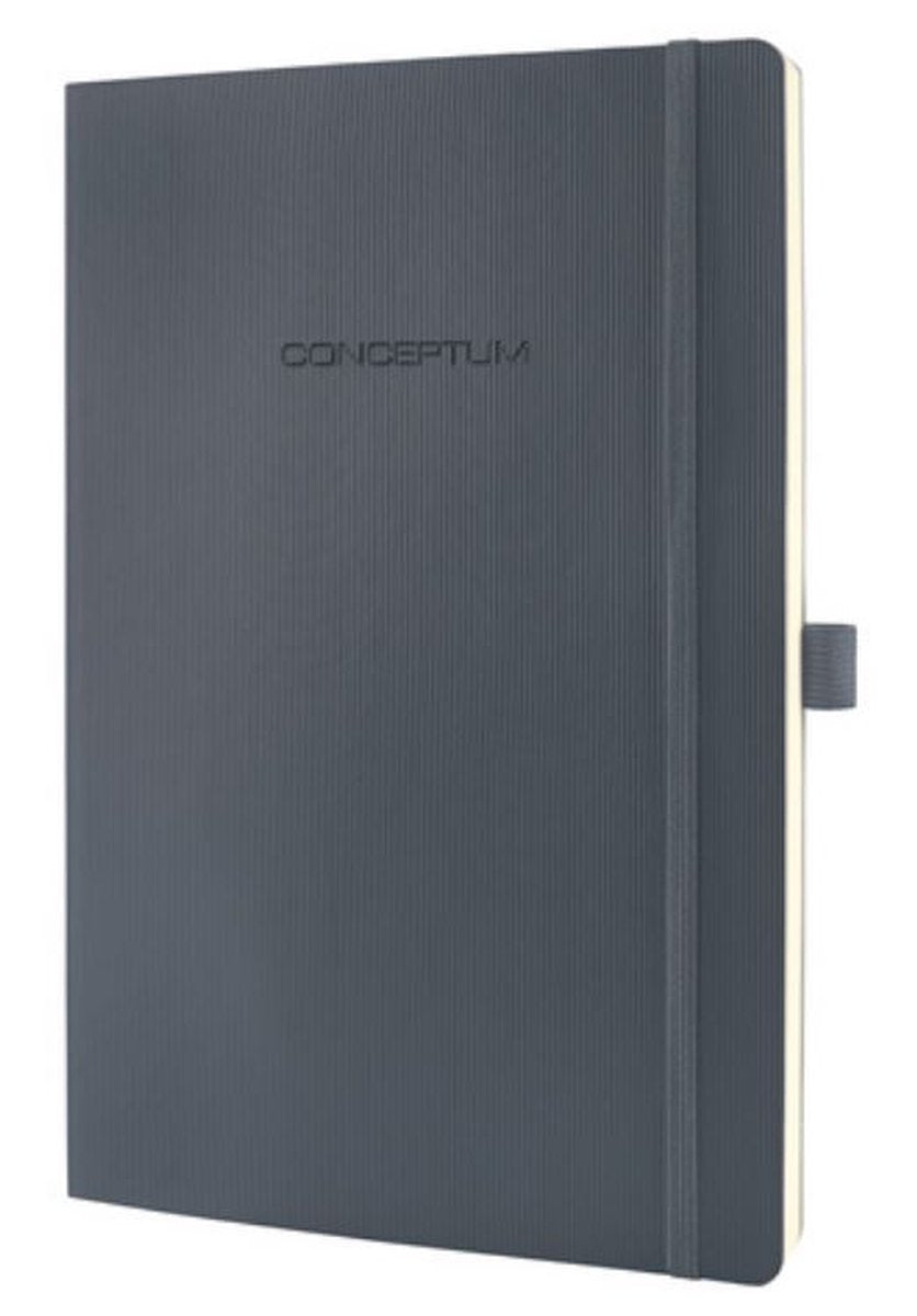 Quaderno Sigel - conceptum pure - a4 - copertina morbida - grigio scuro - 194 pagine - 80 grammi - a righe - si-co319
