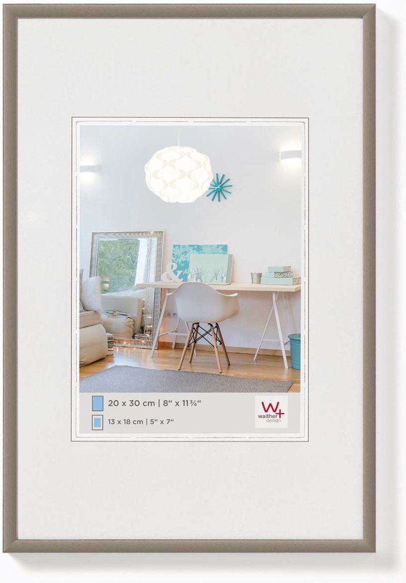 Walther new lifestyle - cornice in plastica - misura foto 40x60 cm - acciaio