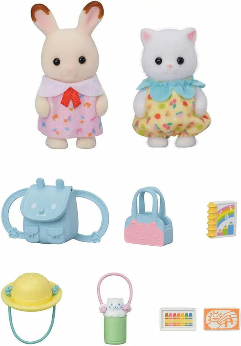 Sylvanian Families 5747 duo di amici bambini che camminano insieme - 2 personaggi di gioco morbidi e vellutati