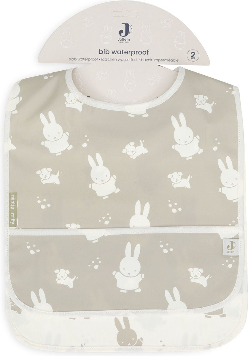 Bavaglino impermeabile Jollein x Miffy miffy snuffy - verde oliva - 2 pezzi