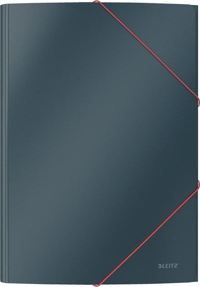 Cartella Leitz a 3 lembi in cartone accogliente - cartelle per documenti A4 - cartella in elasto - ideale per l'home office che lavora da casa - grigio velluto
