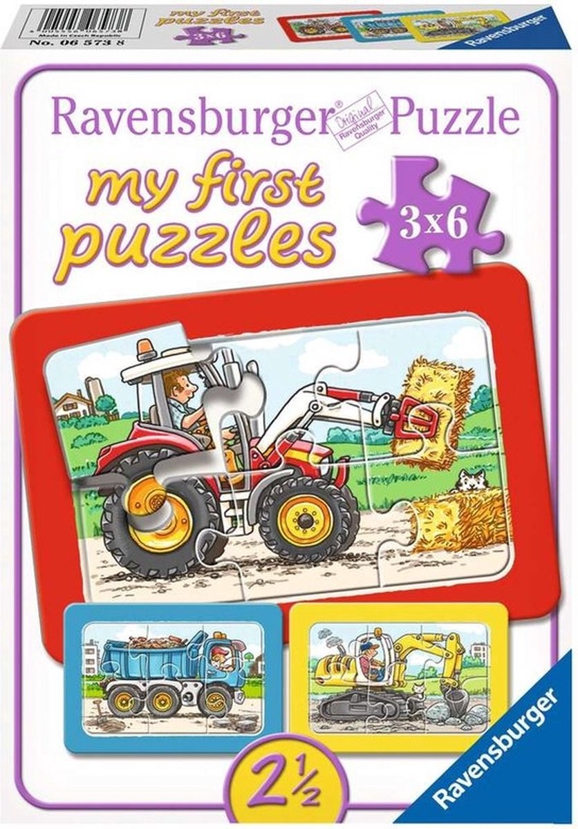 RAVENSBURGER - Trattore Excavator e ribaltature 3x6 pezzi 3x6