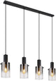 Globo - hanglamp - florentina - zwart - glas - grote eettafellamp - e27 - 15907-4h