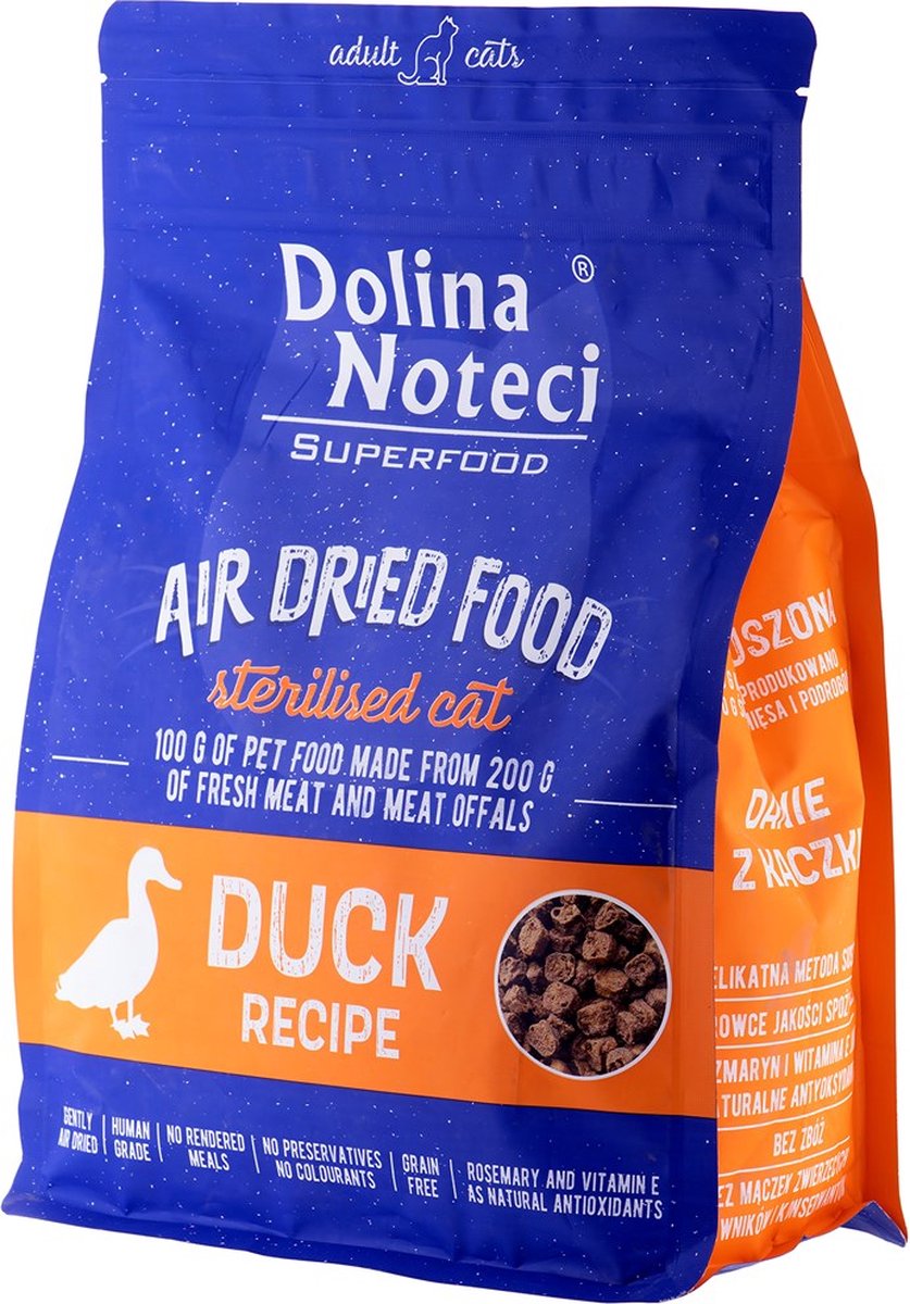 Dolina noteci superfood sterilised cat eend - gedroogd kattenvoer - 1 kg