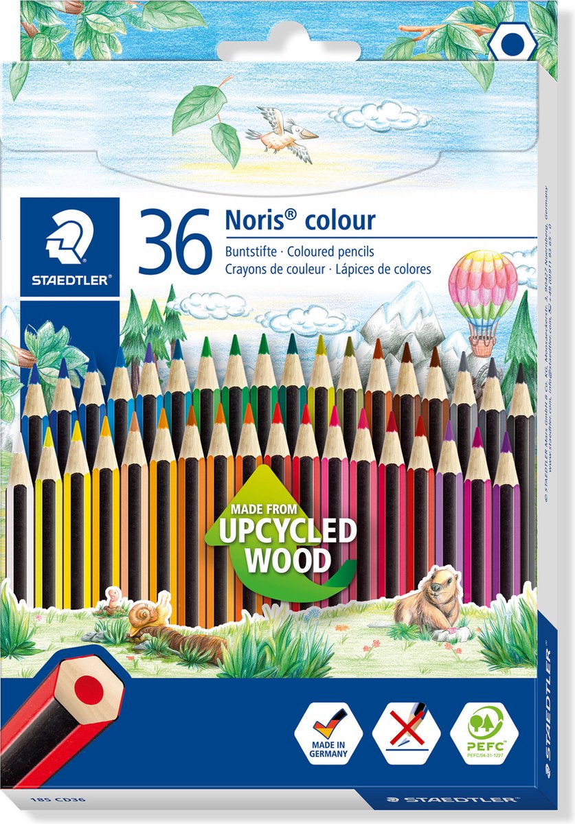 Staedtler noris colour kleurpotlood made from upcycled wood - set 36 st