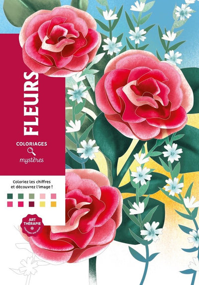 Hachette heroes coloriages mystères fleurs - color by number coloring book for adults - hachette