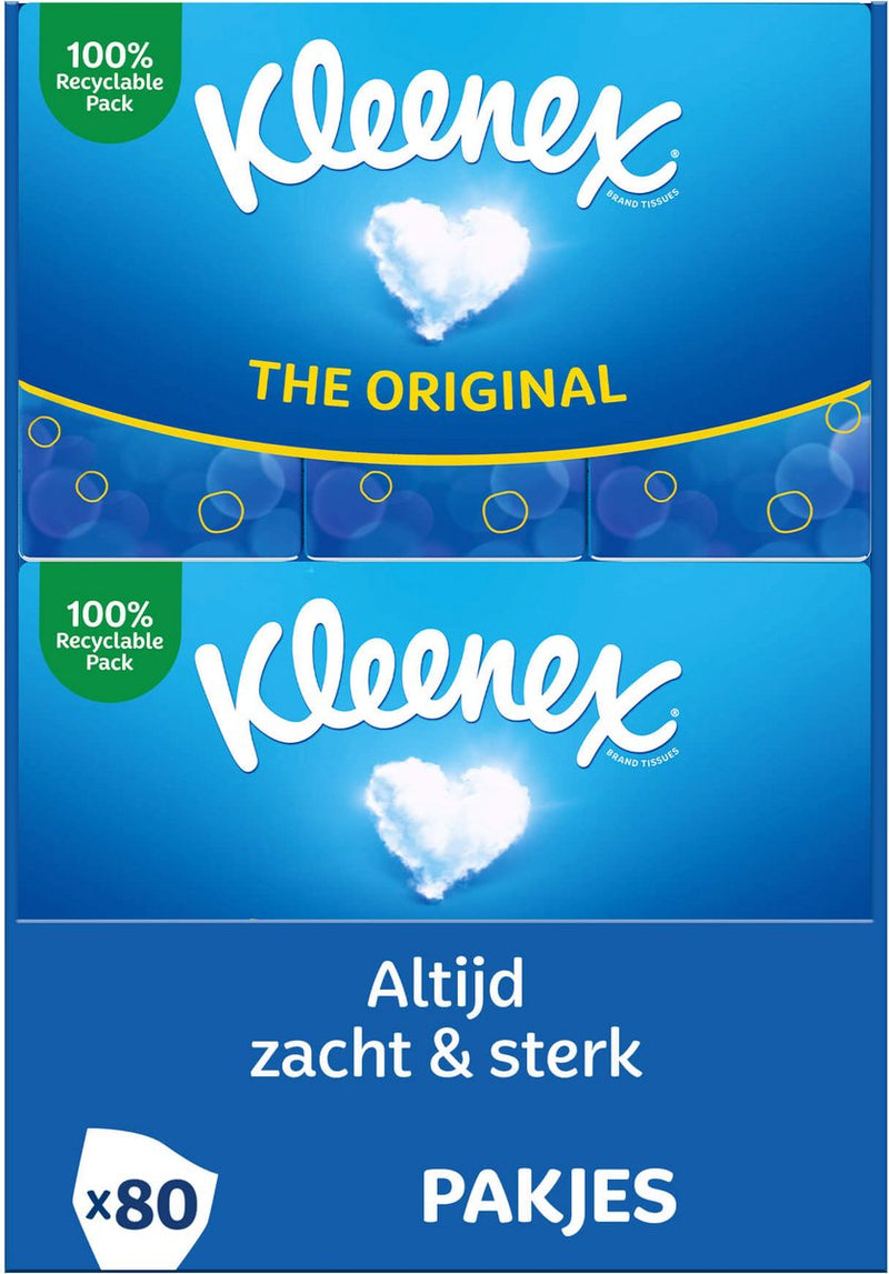 Fazzoletti Kleenex - originali - scatola risparmio - 8 confezioni x 10 pezzi - 80 fazzoletti