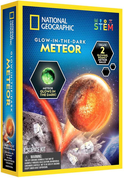 Kit científico de meteoritos que brillan en la oscuridad de National Geographic: haz 2 pelotas saltarinas