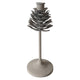 Pigna candelabro atmosfera signorile su base bianca h22,5cm