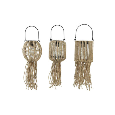 Lampada a sospensione solare Countryfield in iuta h15cm