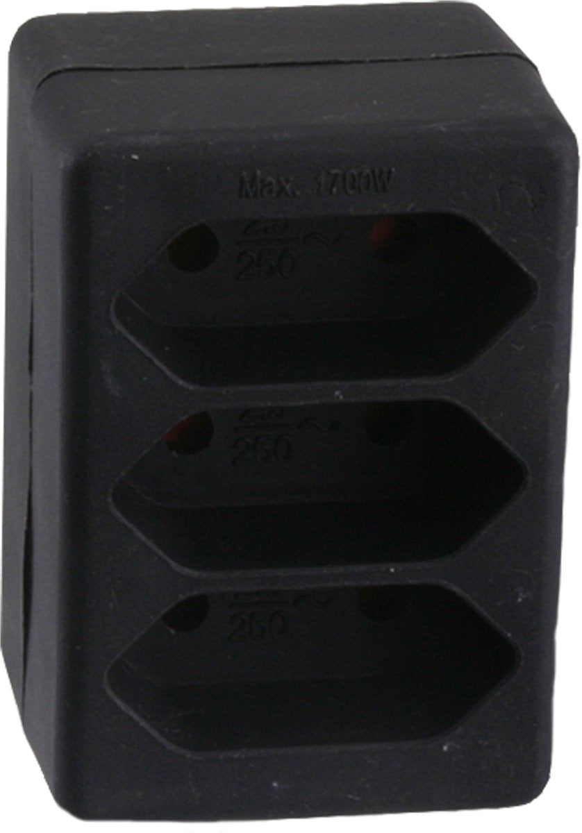 Enchufe de distribución exin Q-link - 3 x euro - negro