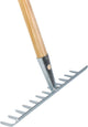 Herramientas Talen – rastrillo de jardín – 12 dientes – galvanizado – 30 cm – mango de fresno – 160 cm
