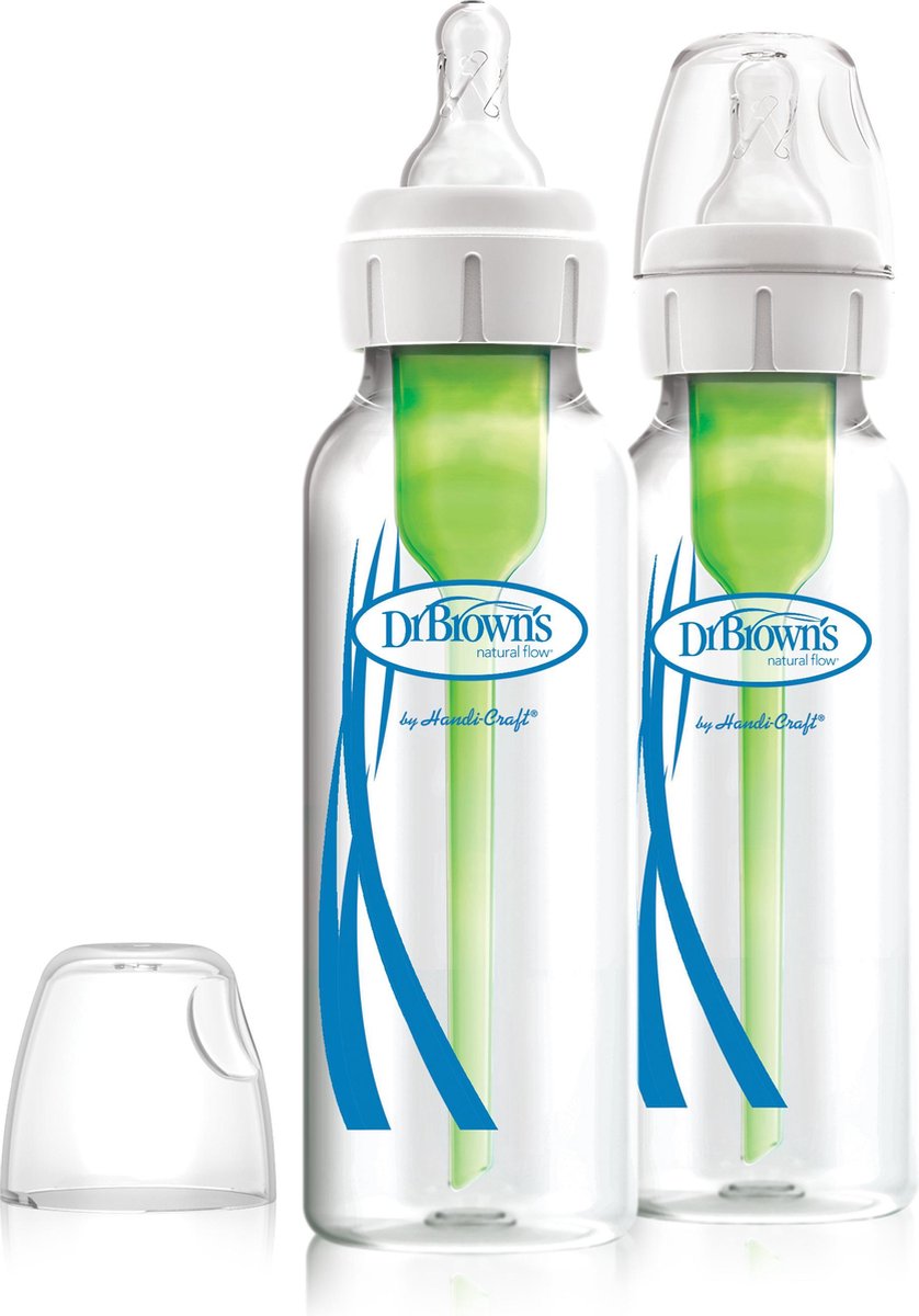 Opzioni Dr. Brown+ biberon anticoliche - biberon a collo stretto - vetro - 250 ml - 2 pezzi