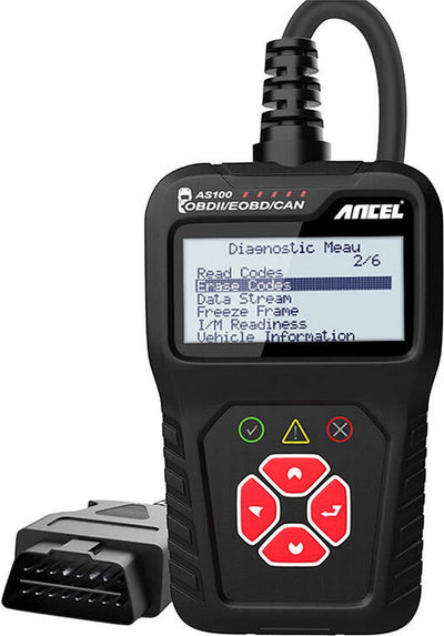 Escáner de diagnóstico Ancel AS100 OBD2 - Dispositivo de diagnóstico universal para automóviles - Negro
