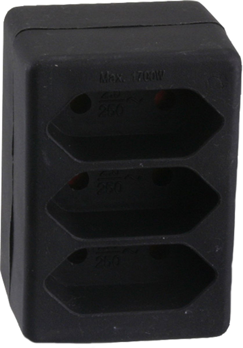 Spina di distribuzione Q-link Exin - 3 x euro - nera