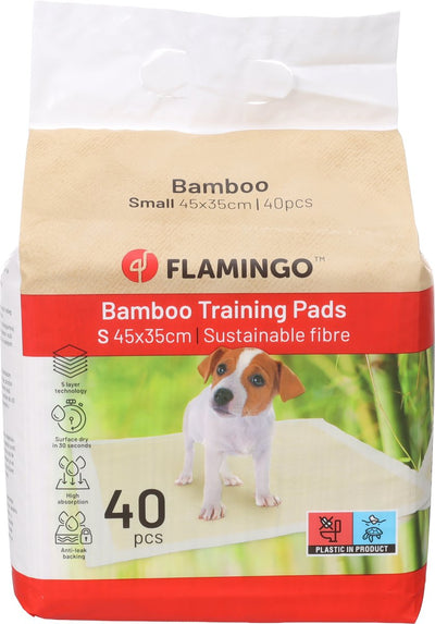 Almohadillas para cachorros Flamingo - estera de entrenamiento bambú padu beige s - 45x35 cm - 40 piezas - estera de entrenamiento de bambú para cachorros perros - súper absorbente de secado rápido