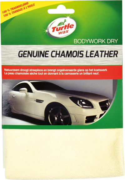 Cera de tortuga cl gamuza natural genuina - para un secado sin rayas - para interior y exterior del coche, caravana o barco - alta absorbencia - 43x28cm