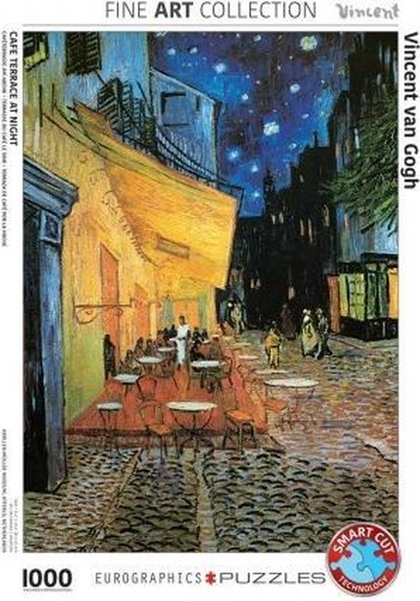 Eurographics - caféterras bij nacht - vincent van gogh - 1000 stukjes 48×68cm (b×h) - fine art legpuzzel