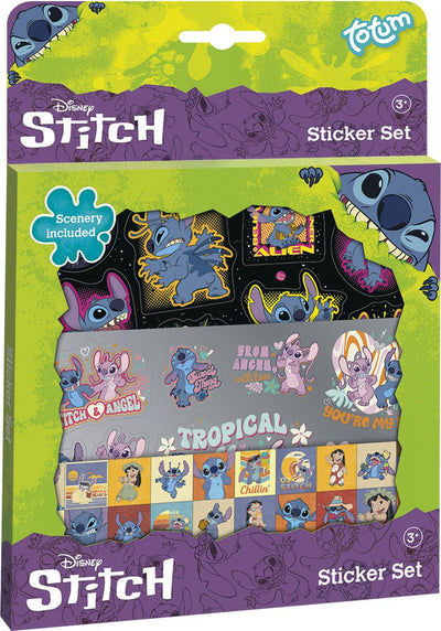 Adesivi Totum Disney Stitch - set adesivi lilo stitch | 3 fogli con decorazioni da gioco | adesivi creativi e creativi, giocattoli per ragazzi e ragazze dai 3 anni