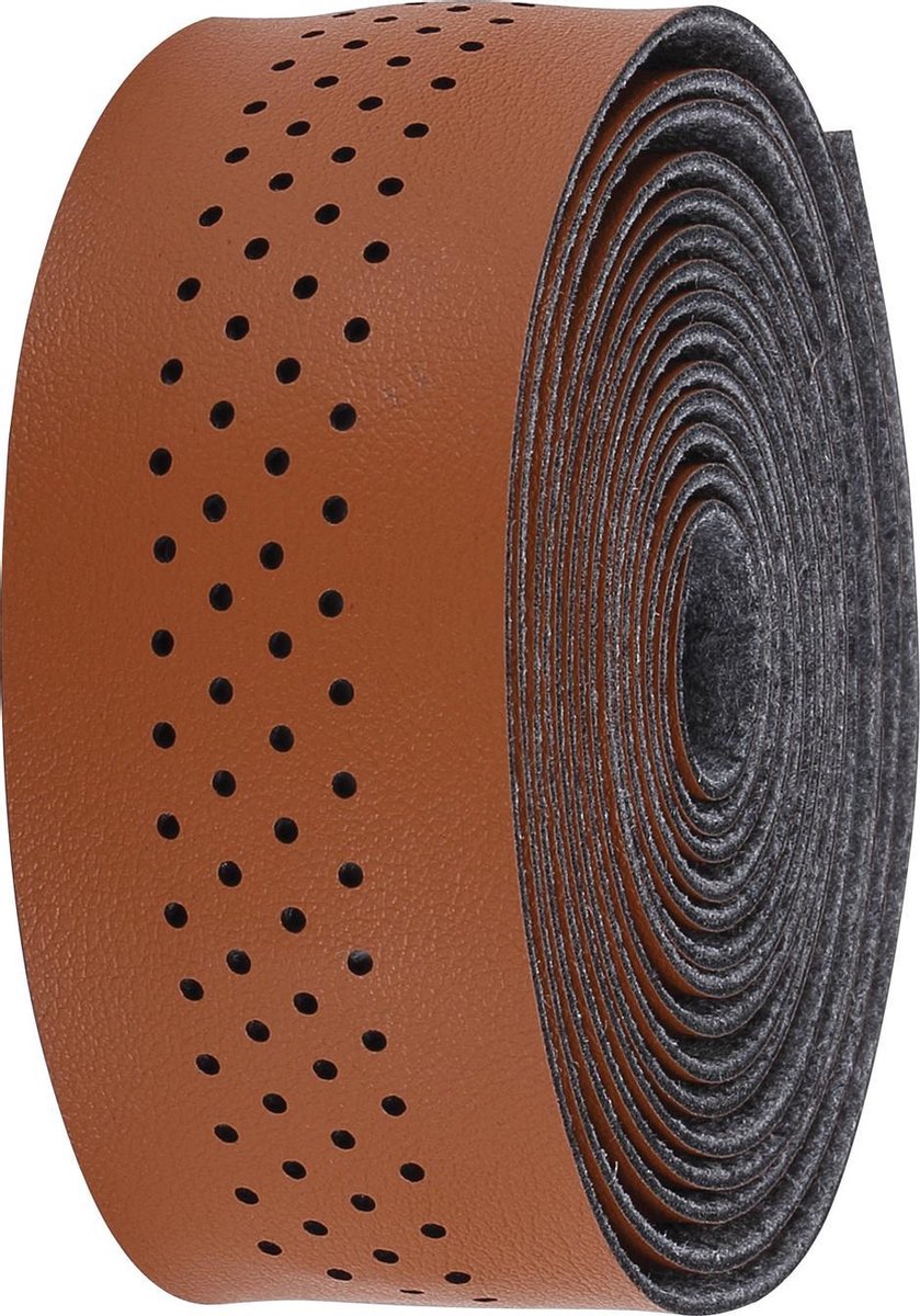 Nastro manubrio ciclismo Bbb bici da corsa - nastro manubrio autoadesivo in microfibra - lunghezza: 200 cm - spessore: 2 mm - compresi tappi manubrio - marrone cognac - speedribbon bht-12