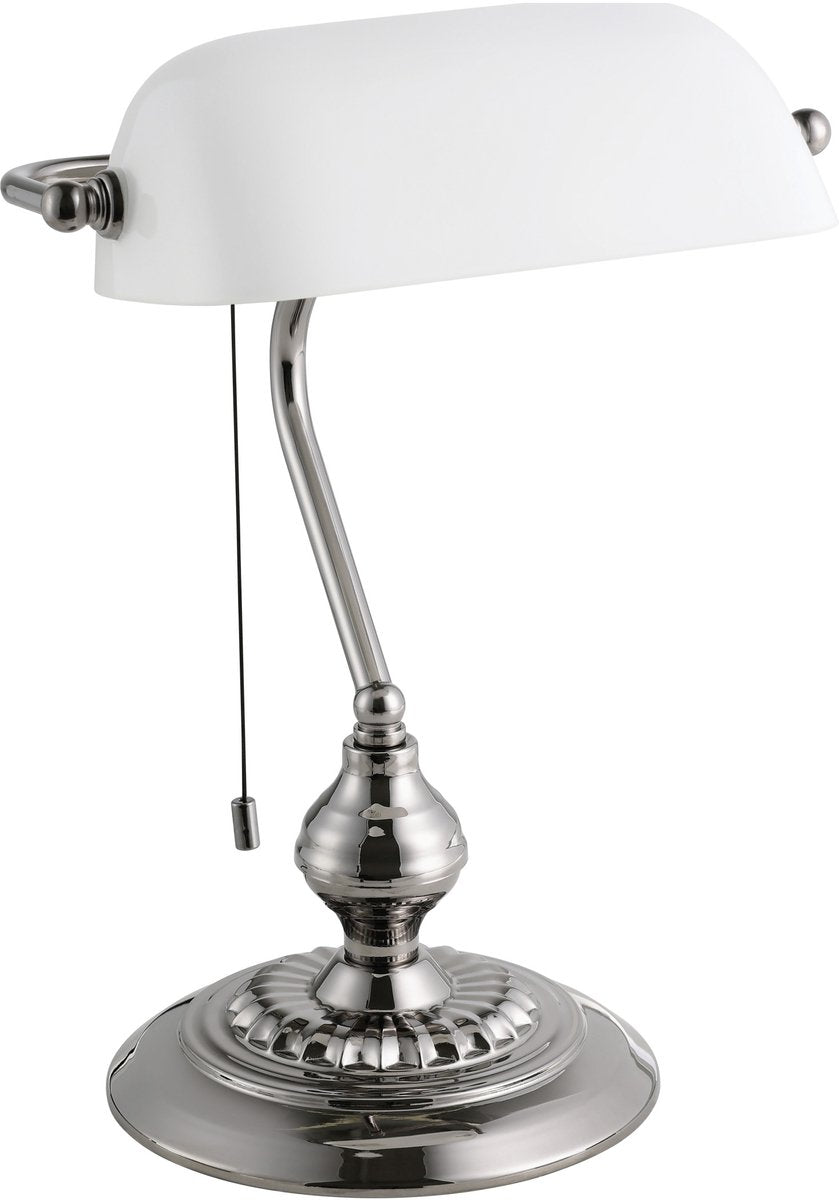 Eglo banker bureaulamp - tafellamp - e27 - 39 cm - grijs wit