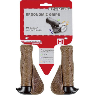 Manico in bicicletta con manico ergonomico 130 mm, durata e alluminio, marrone nero, spessore di 34 mm, 235 g