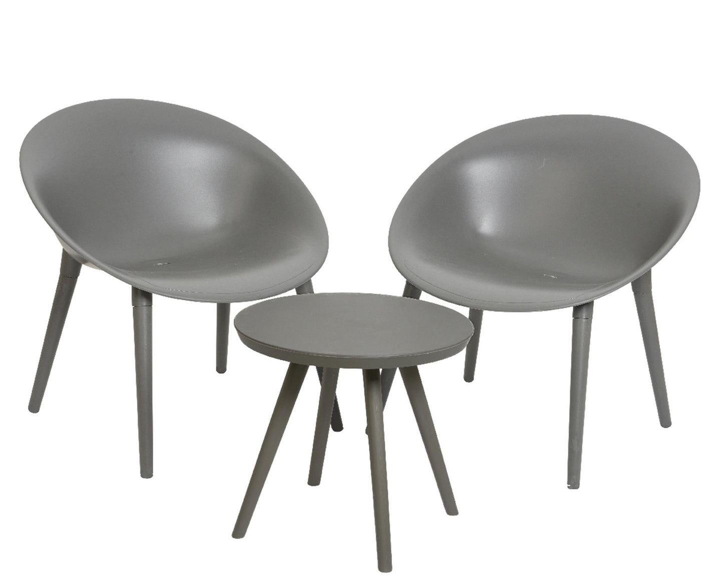 Set da giardino Decoris marbella plastica antracite. 2 sedie e 1 tavolo.