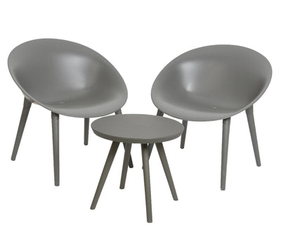 Decoris garden set marbella plastic anthracite. 2 chairs and 1 table.