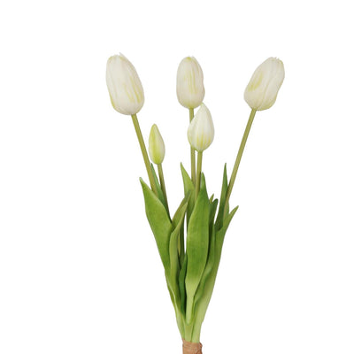 Collezione Roberts bouquet artificiale tulipani lisa bianco verde 40 cm