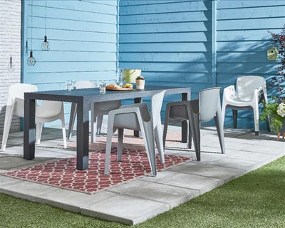 Sedia da pranzo newyork in plastica grigia