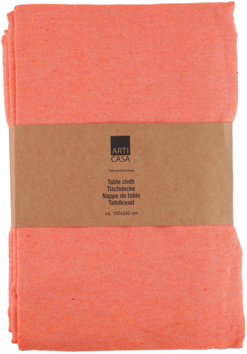 Arti casa tablecloth 150x240 cm - tablecloth orange - tablecloth material mix polyester cotton - tablecloth for dining table - plain design