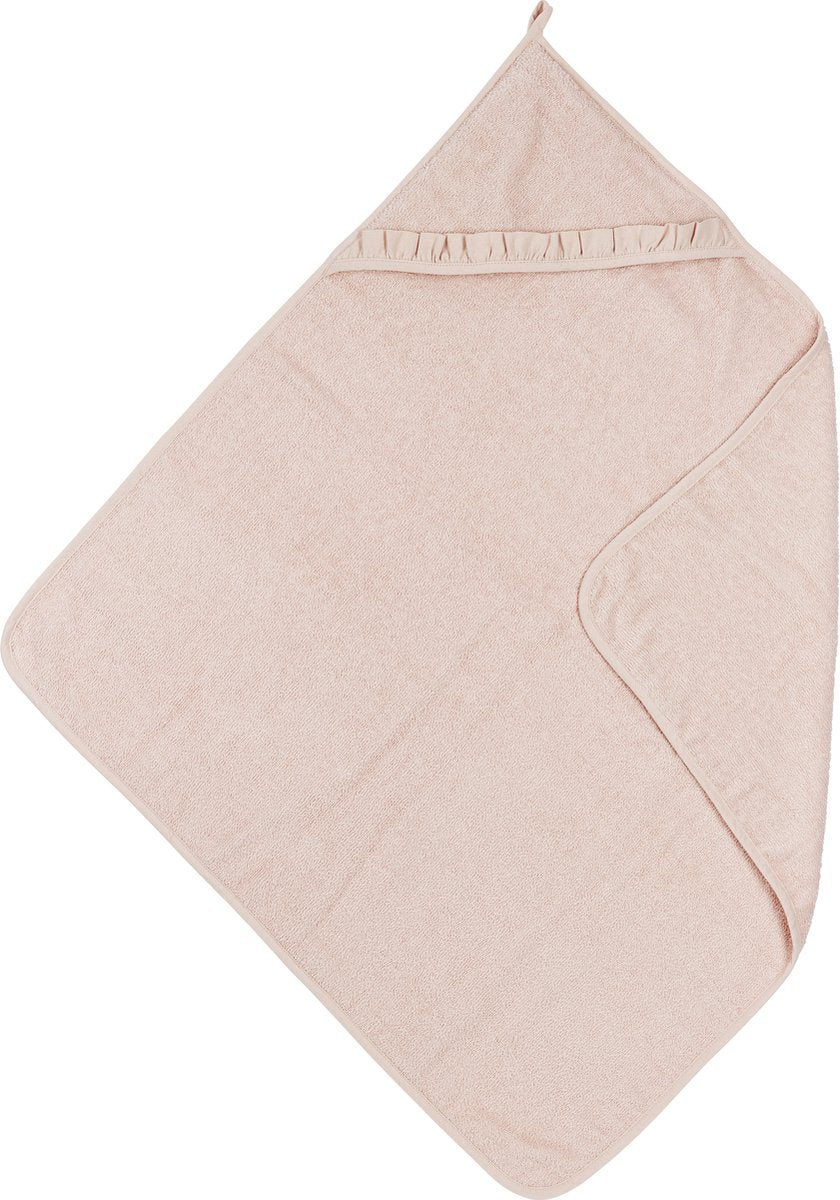Mantella da bagno con volant Meyco per bambini - rosa tenue - 80x80 cm