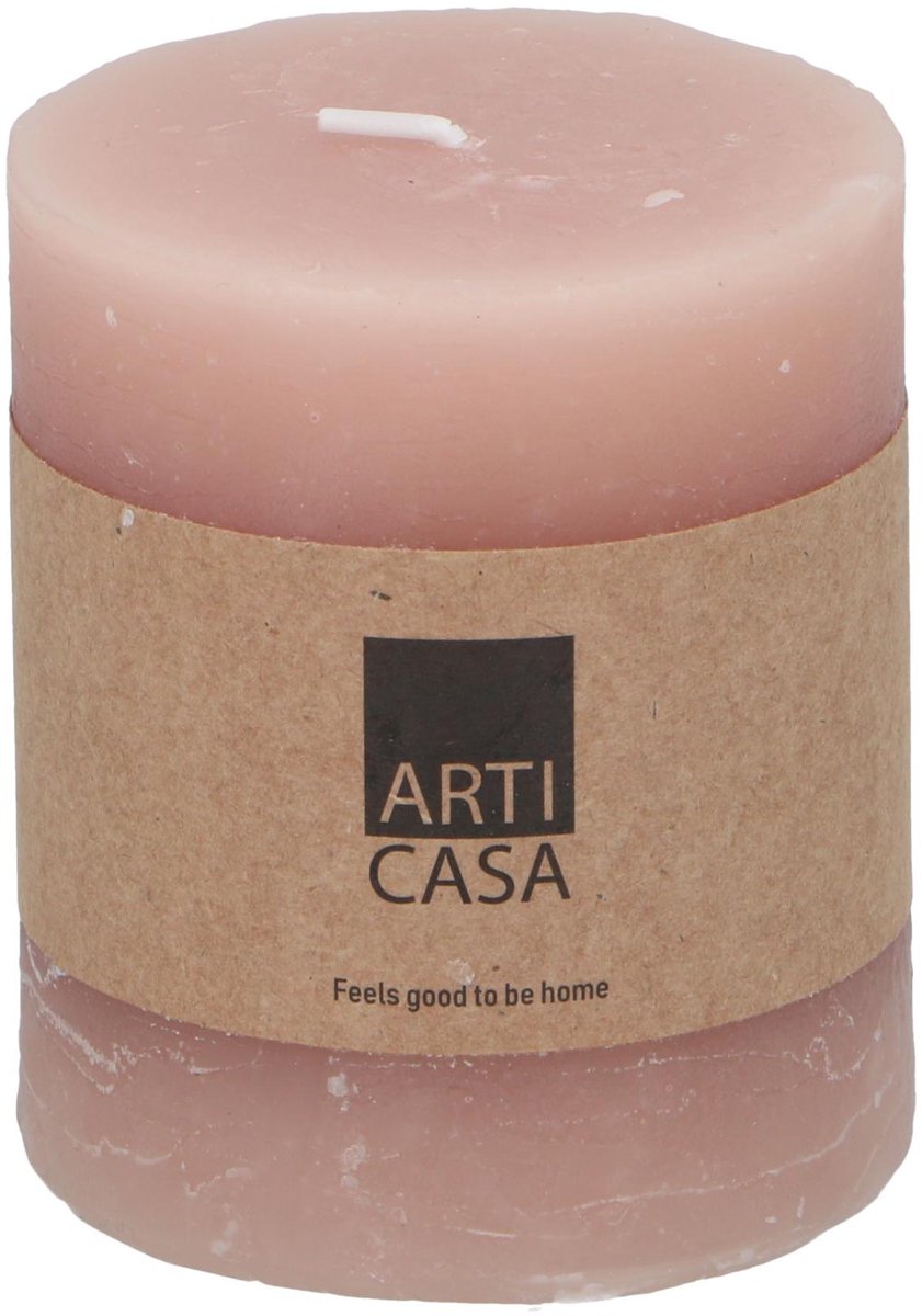 Arti casa stompkaars ø7 x 8 cm - 30 branduren - roze