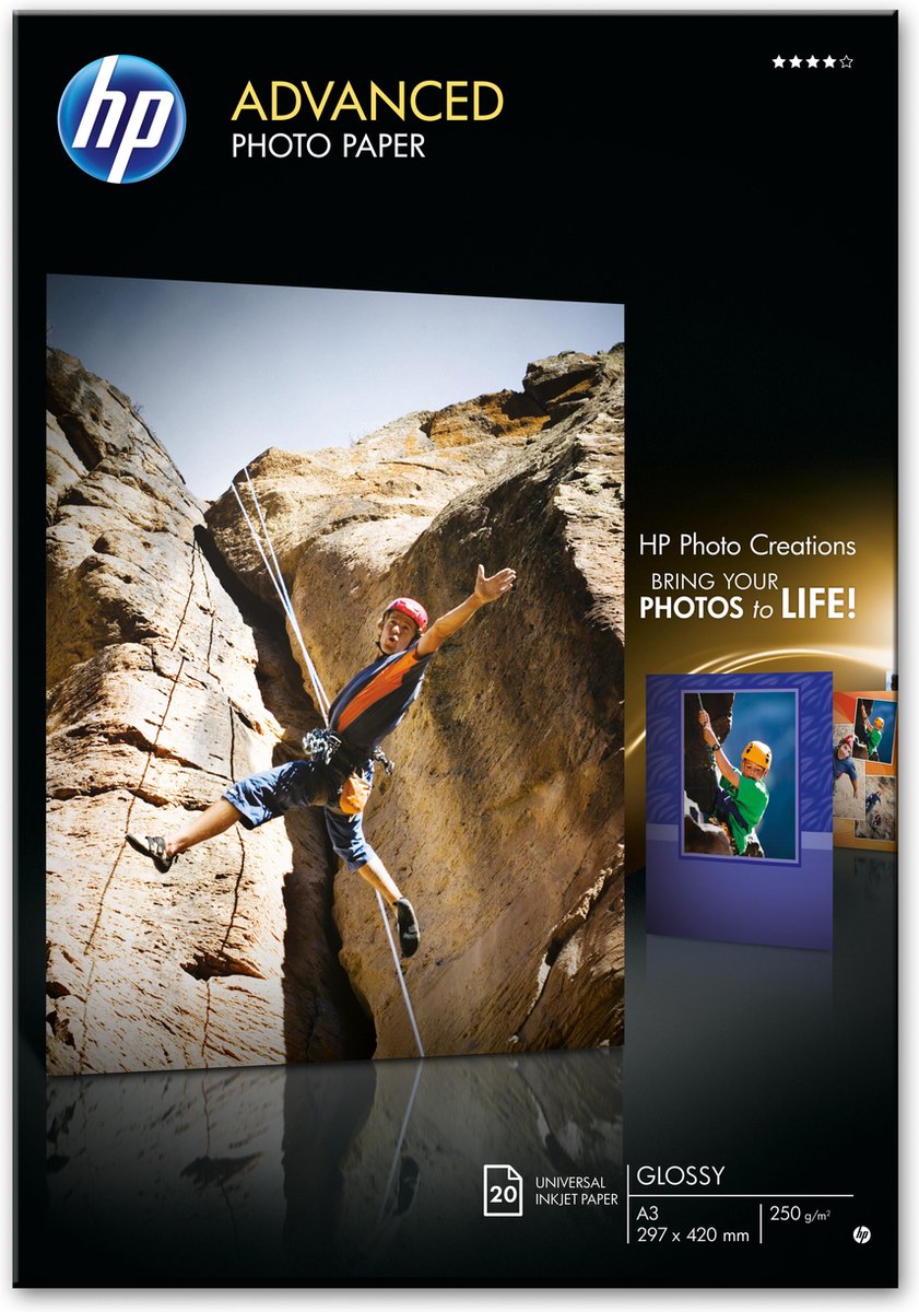 Hp q8697a fotopapier - a3 250g m 20 vellen