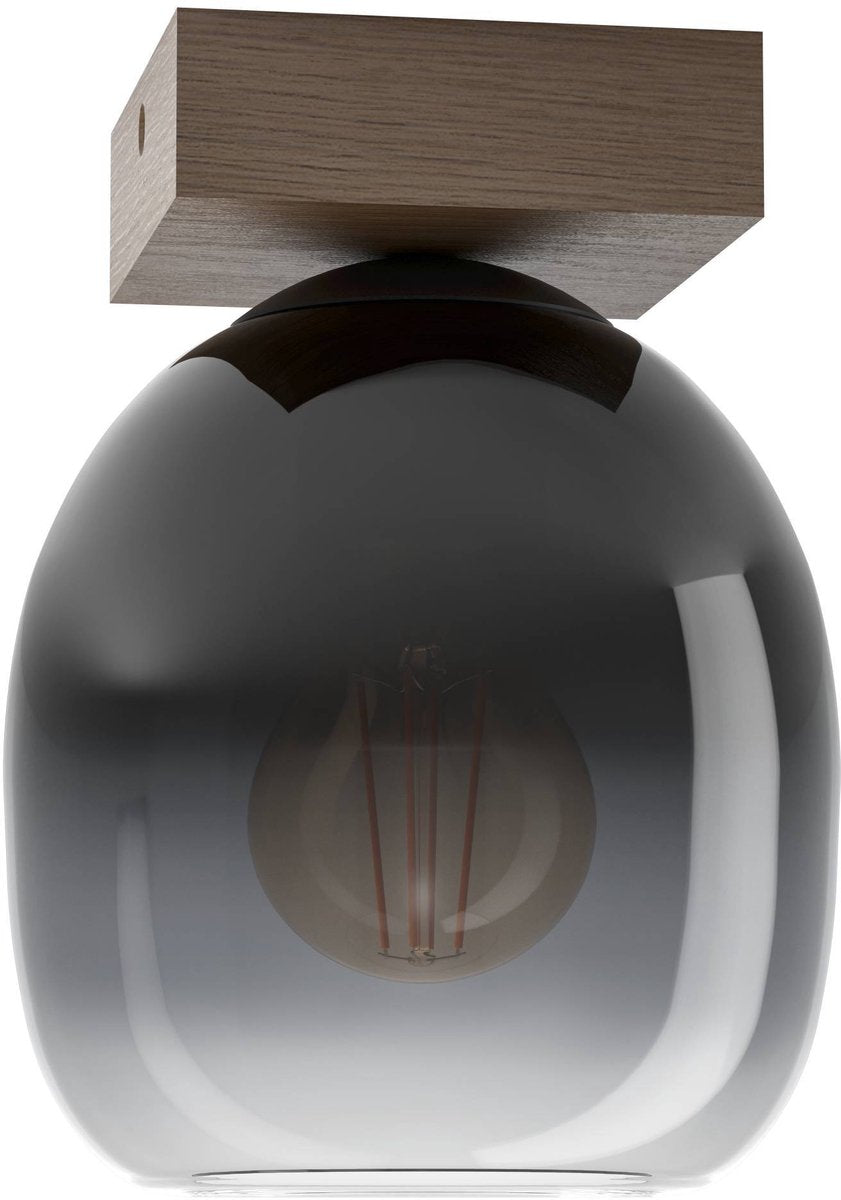 Eglo filago plafondlamp - e27 - 20 cm - bruin zwart - glas