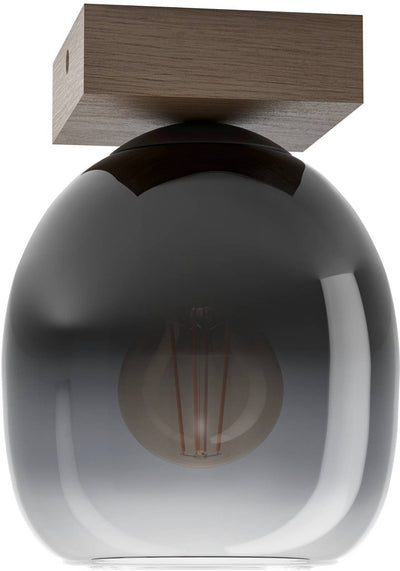 Lámpara de techo Eglo filago - e27 - 20 cm - marrón negro - vidrio