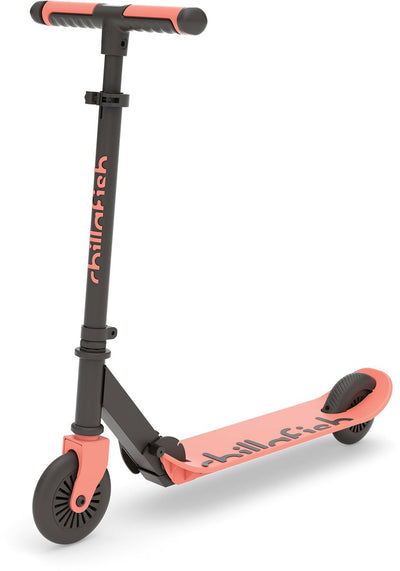 Chillafish children's scooter boy and girl from 5 years with foot brake - orange pink - scooter with adjustable handlebars - foldable and lightweight with abec-5 wheels - model flexxi