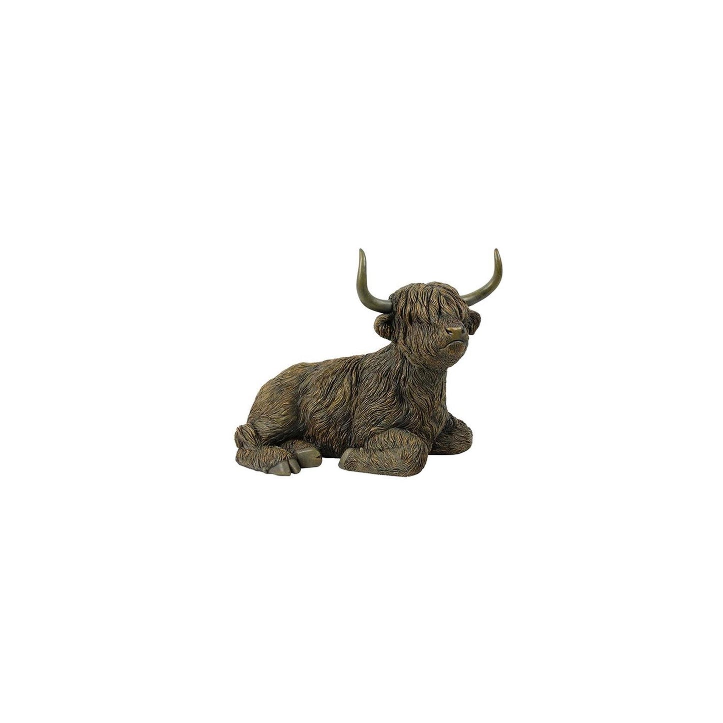Countryfield beeld schotse hooglander liggend ulla bruin polystone 35x19x26cm