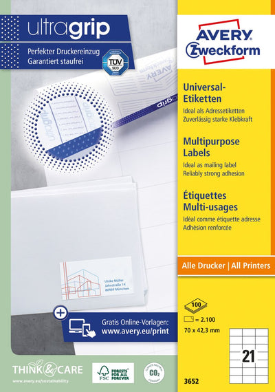 Etichette Avery -3652-ilc