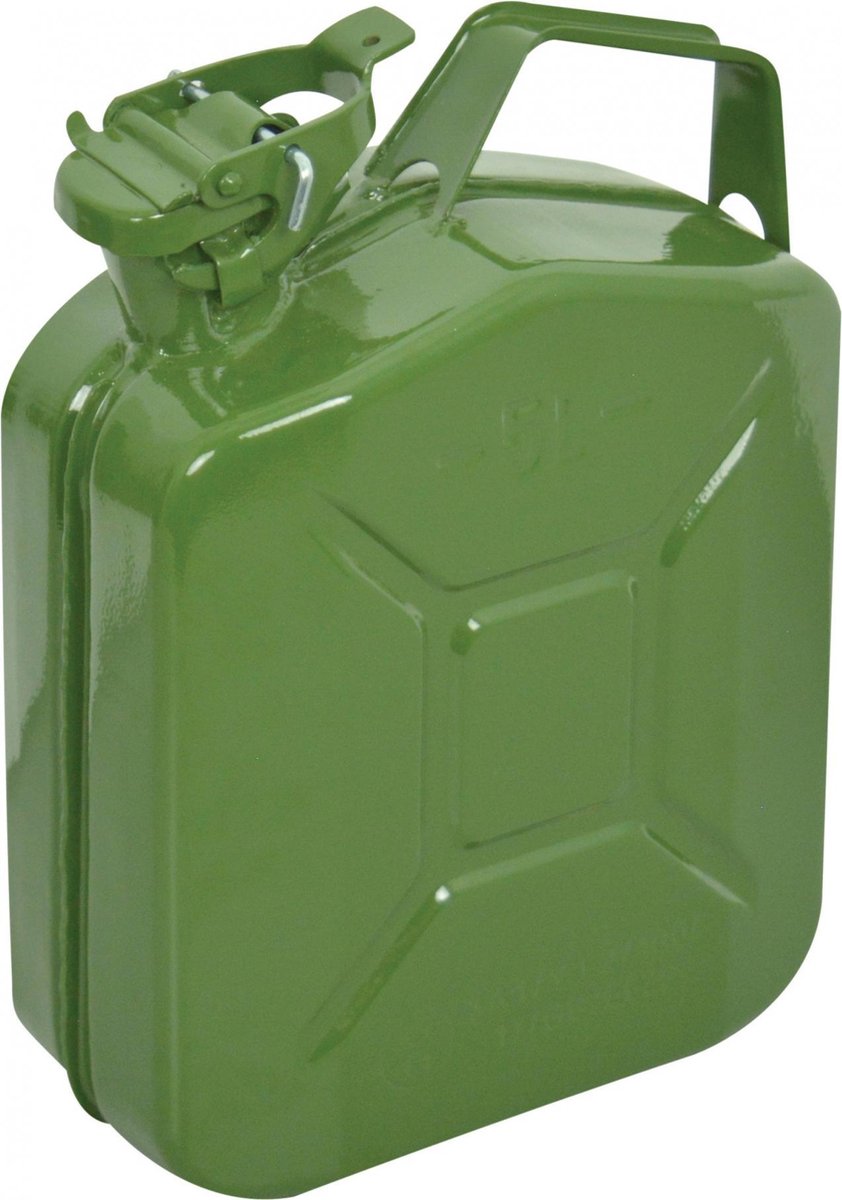 Carpoint benzinekan 5 liter metaal – stalen jerrycan – un gekeurd – groen