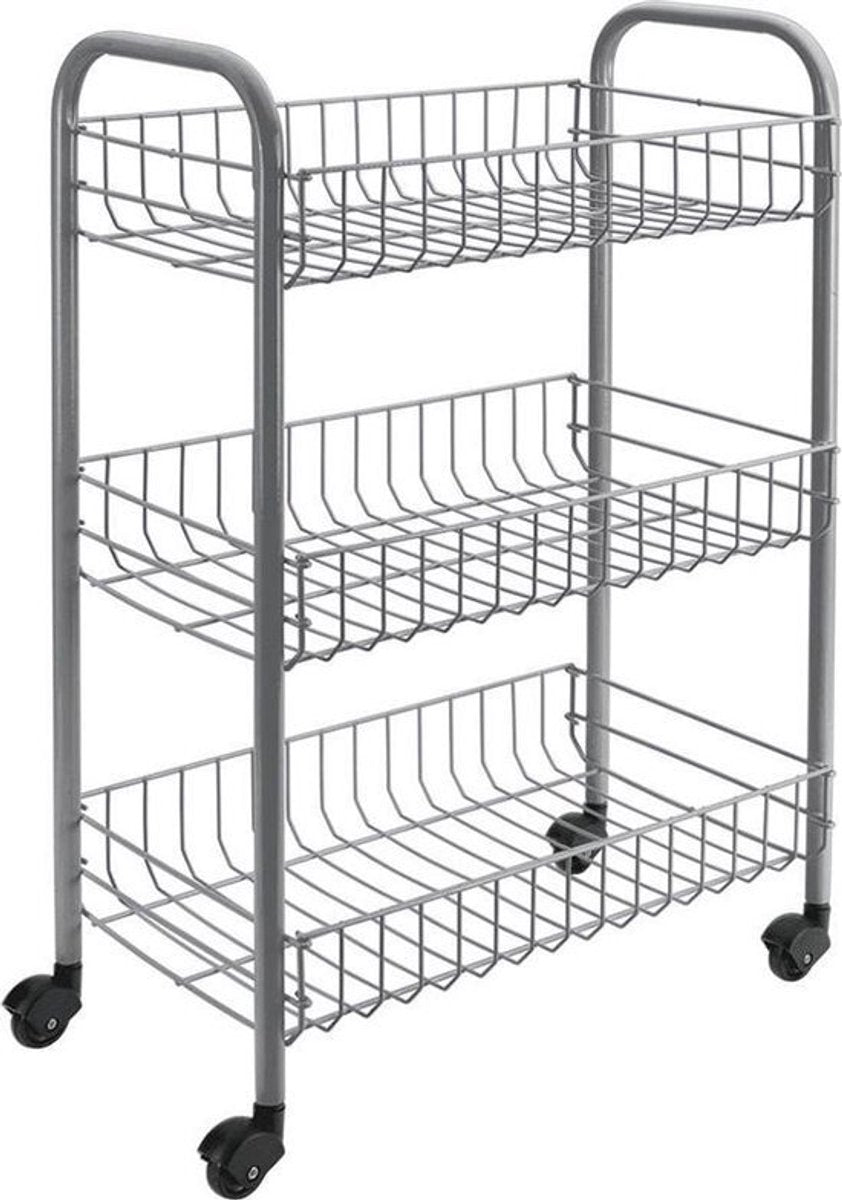 Tomado-Metaltex Tomado-MetalTex Siena Carrido de cocina con ruedas 41x23x63 cm de plata